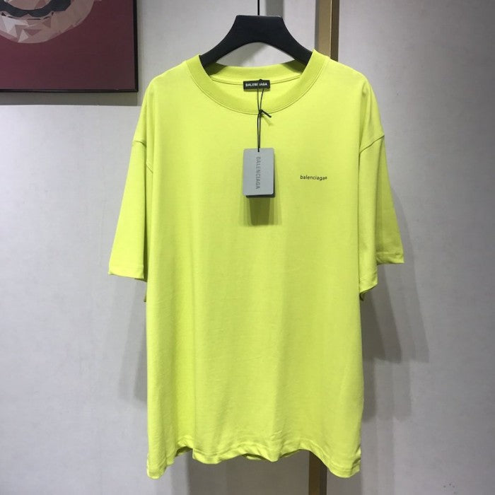 Balenciaga Oversized Small Logo T-shirt Yellow