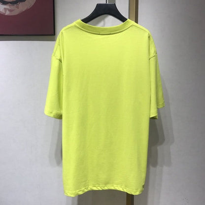 Balenciaga Oversized Small Logo T-shirt Yellow