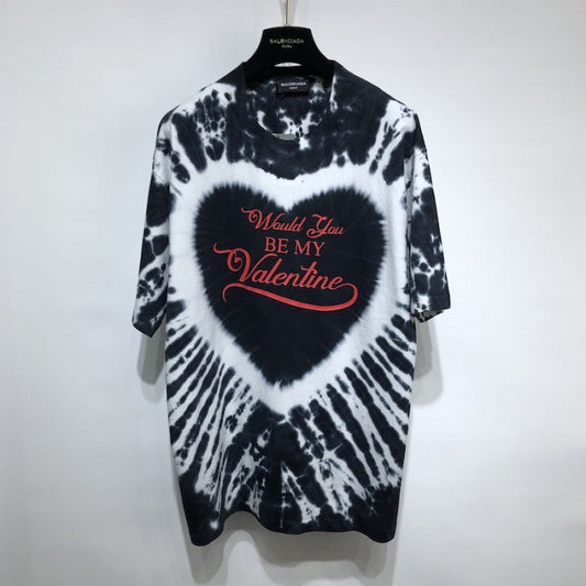 Balenciaga Valentine's Day 22 Tie-dye Rib Triangle T-shirt Oversized in Black