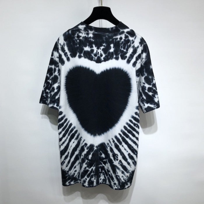 Balenciaga Valentine's Day 22 Tie-dye Rib Triangle T-shirt Oversized in Black