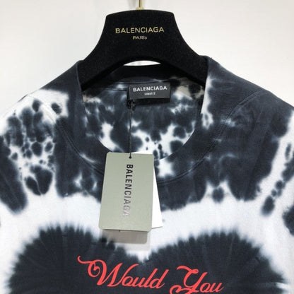 Balenciaga Valentine's Day 22 Tie-dye Rib Triangle T-shirt Oversized in Black