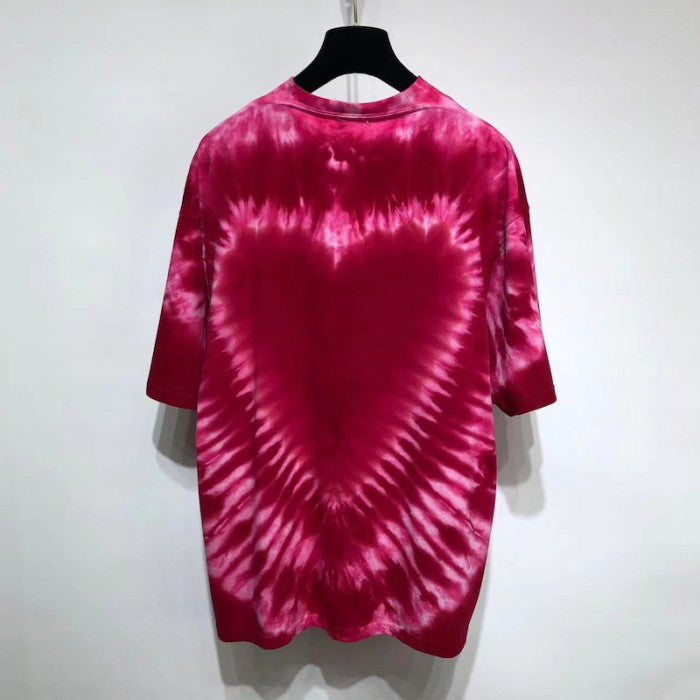 Balenciaga Valentine's Day 22 Tie-dye Rib Triangle T-shirt Oversized in Red