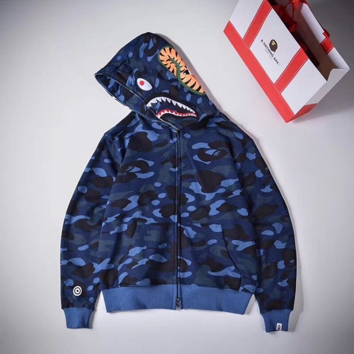 Bape 1st Camo Shark Full Hoodies Blue