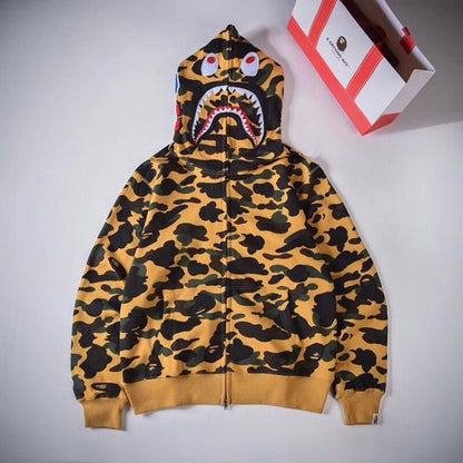 Bape 1st Camo Shark Full Hoodies Yellow