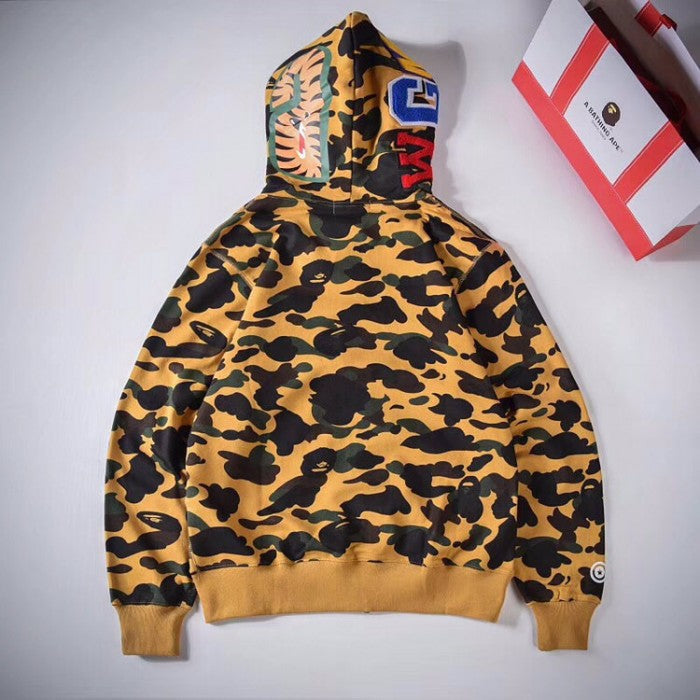 Bape 1st Camo Shark Full Hoodies Yellow