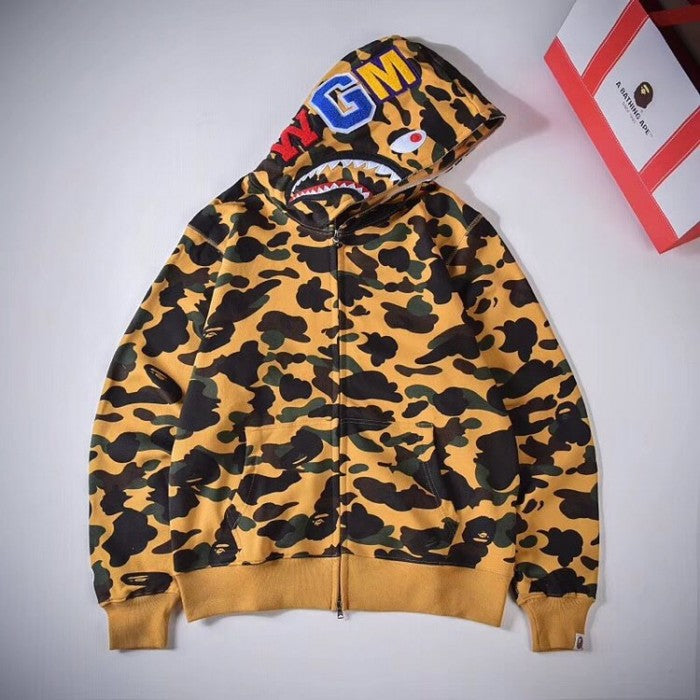 Bape 1st Camo Shark Full Hoodies Yellow