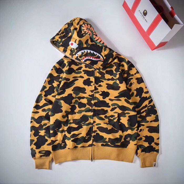 Bape 1st Camo Shark Full Hoodies Yellow