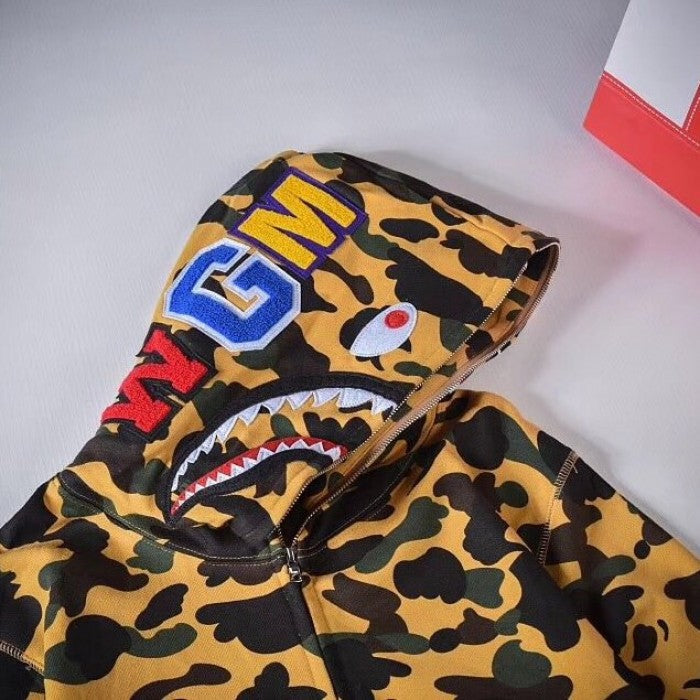 Bape 1st Camo Shark Full Hoodies Yellow