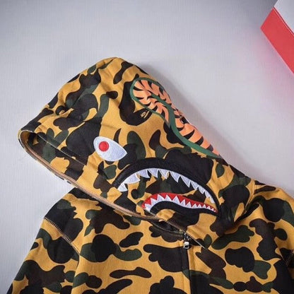 Bape 1st Camo Shark Full Hoodies Yellow