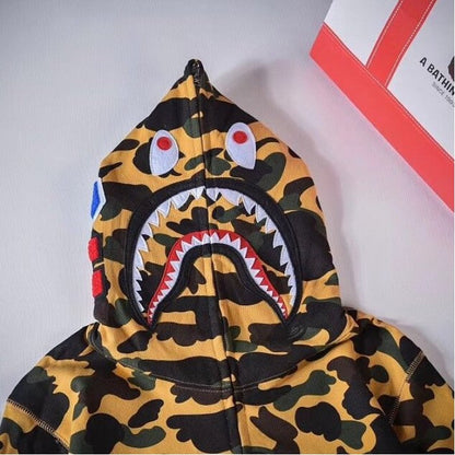 Bape 1st Camo Shark Full Hoodies Yellow