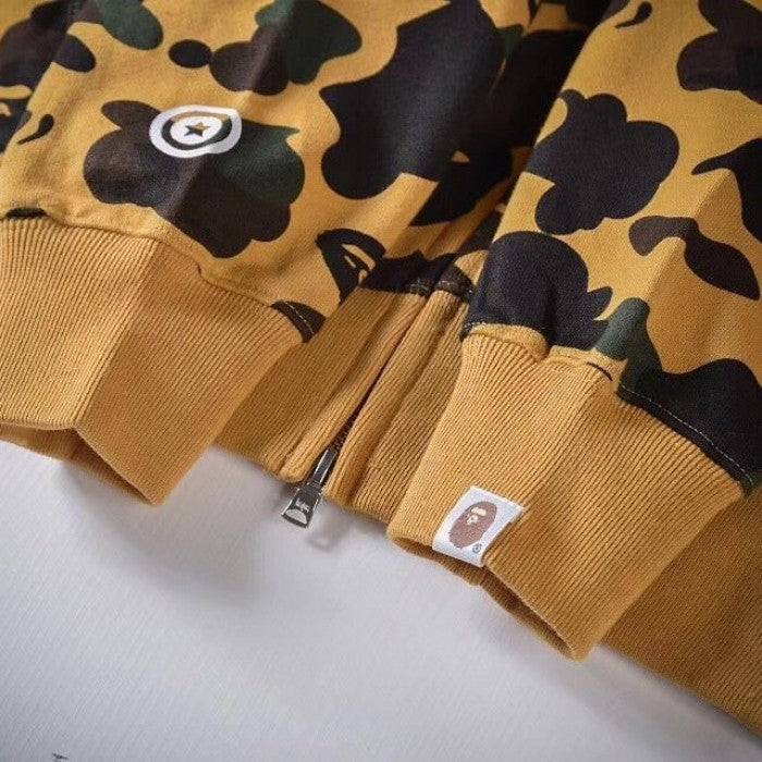 Bape 1st Camo Shark Full Hoodies Yellow