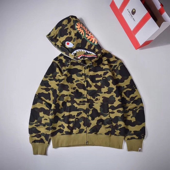 Bape 1st Camo Shark Full Hoodies Green