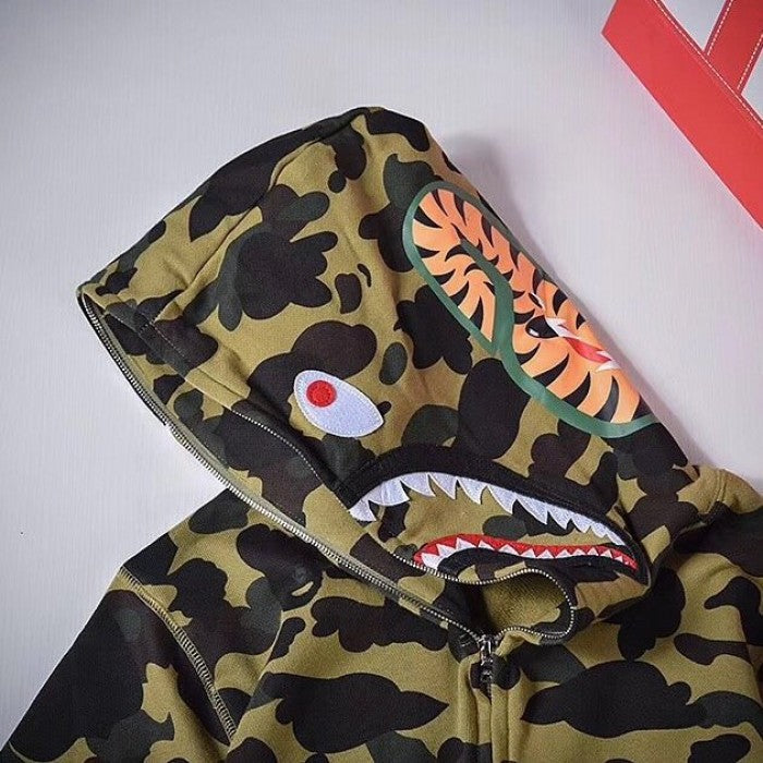 Bape 1st Camo Shark Full Hoodies Green