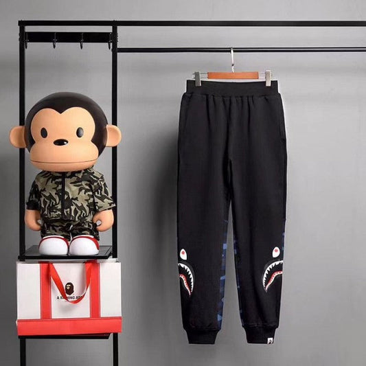 Bape Side Shark Joggers Black / Blue