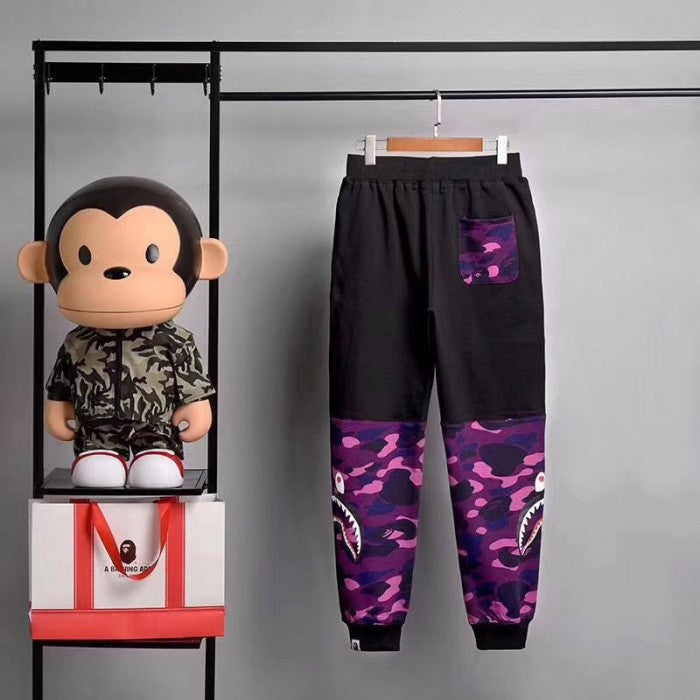 Bape Side Shark Joggers Black / Purple