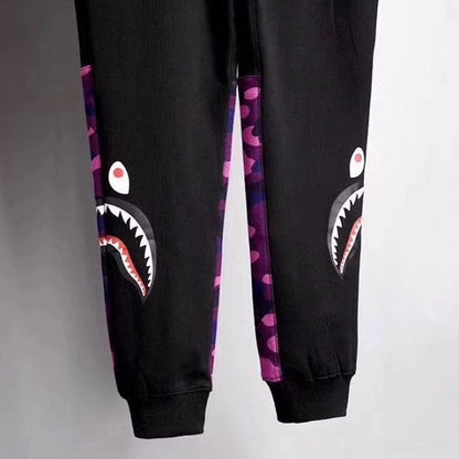 Bape Side Shark Joggers Black / Purple