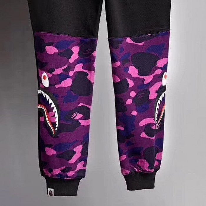 Bape Side Shark Joggers Black / Purple