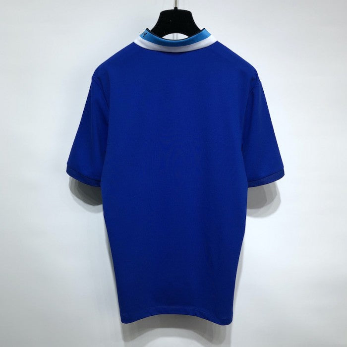 BBR Logo Detail Cotton Pique Polo Shirt Blue