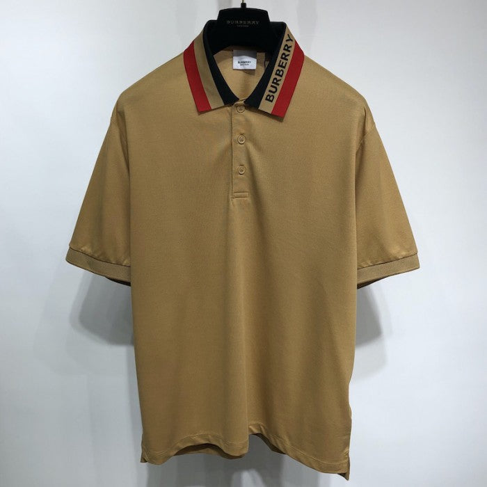 BBR Logo Detail Cotton Pique Polo Shirt Camel