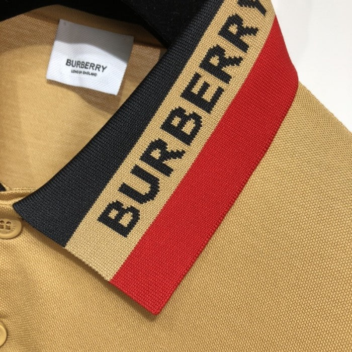 BBR Logo Detail Cotton Pique Polo Shirt Camel