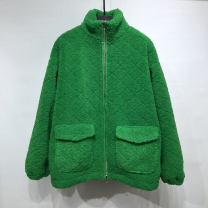 B V Fur Jacket Green