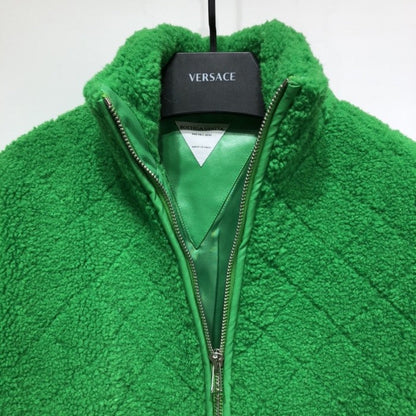 B V Fur Jacket Green