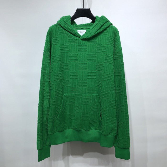 B V Intrecciato Cotton Hoodies Green