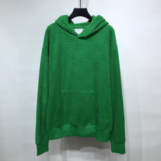 B V Intrecciato Cotton Hoodies Green