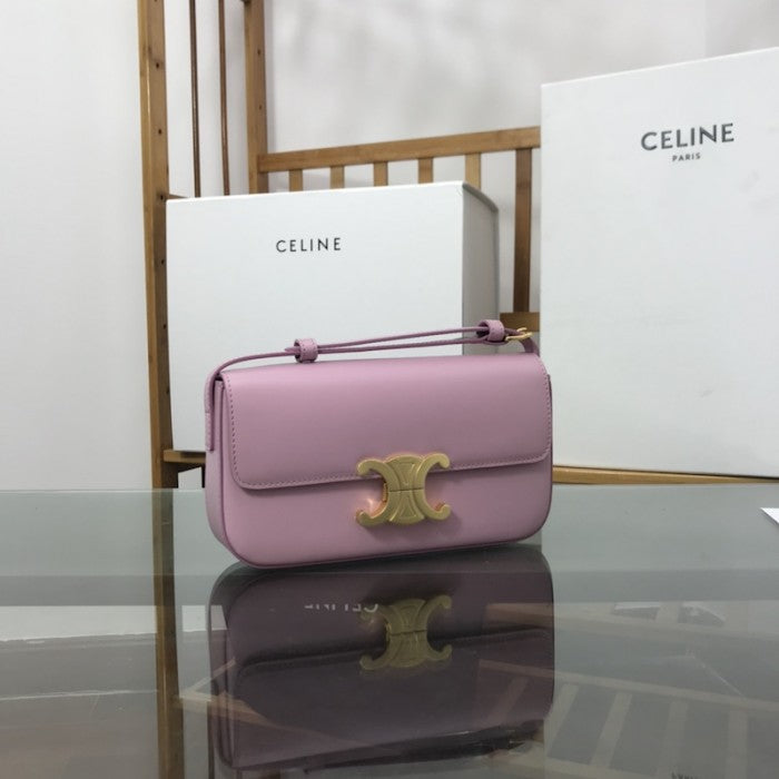 Celine Shoulder Bag Triomphe in shiny calfskin Pink