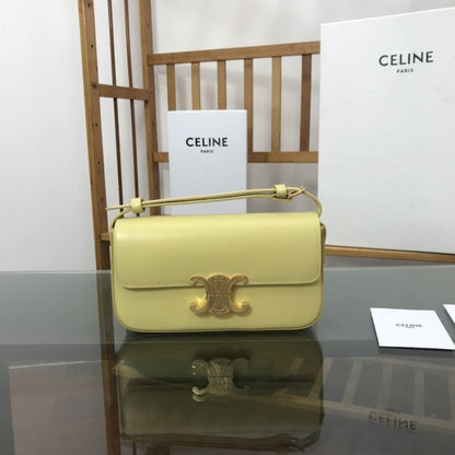 Celine Shoulder Bag Triomphe in shiny calfskin Yellow