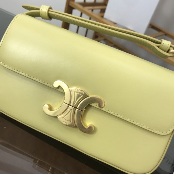 Celine Shoulder Bag Triomphe in shiny calfskin Yellow