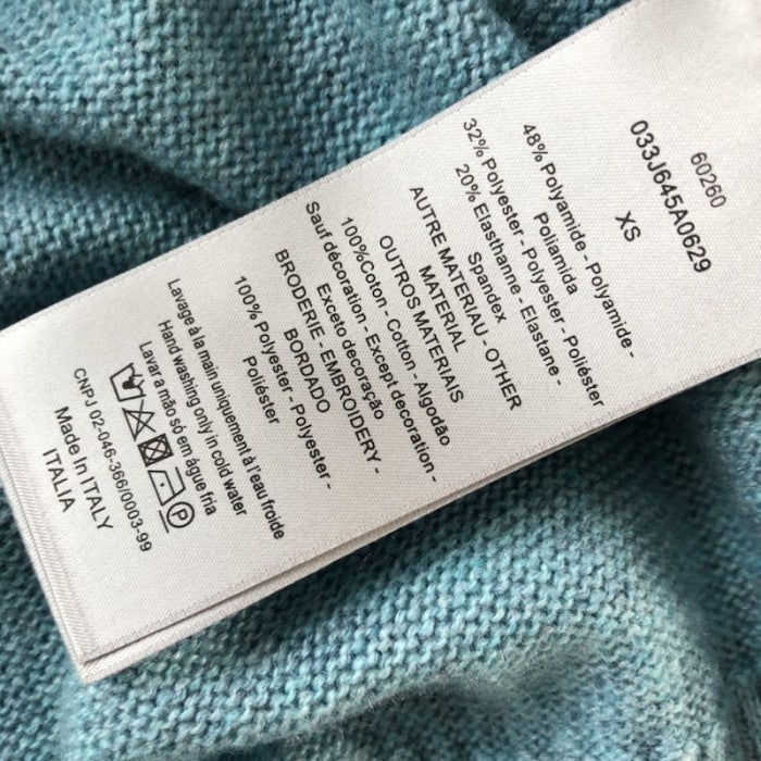 Christian Dior Couture Hooded Sweatshirt Blue Cashmere Fleece