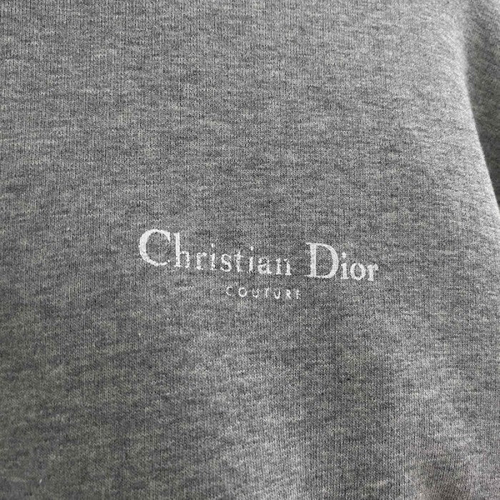 Christian Dior Couture Hooded Sweatshirt Gray Cotton Fleece