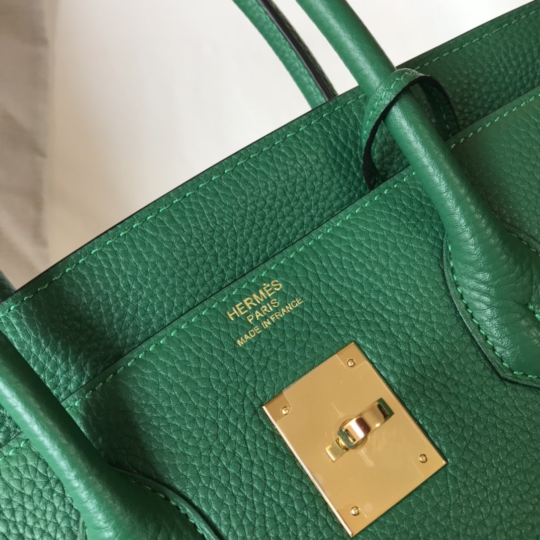 HM Birkin Green For Women Gold-Toned Hardware 11in/30cm