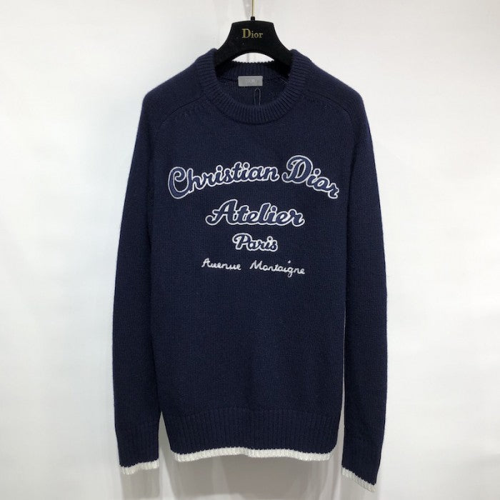 Christian Dior Atelier Sweater Blue Wool Jersey