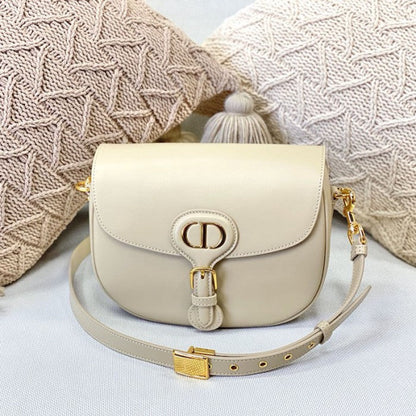 Medium Dior Bobby Bag Beige Box Calfskin