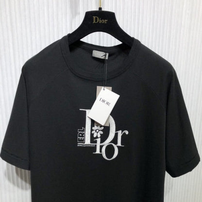 Relaxed-Fit DIOR BY ERL T-Shirt Black Slub Cotton Jersey