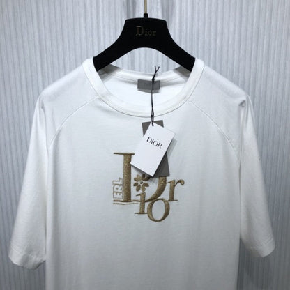 Relaxed-Fit DIOR BY ERL T-Shirt White Slub Cotton Jersey