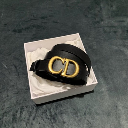 Dior Saddle Calfskin Belt Black