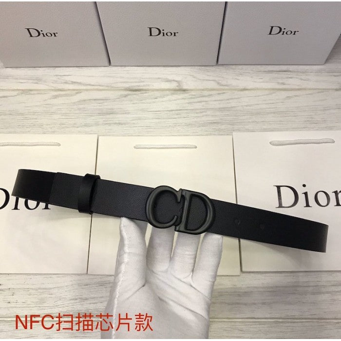 Dior Saddle Matte Calfskin Belt Black