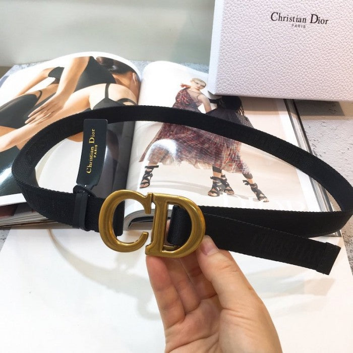 Dior Saddle Nylon Belt Black