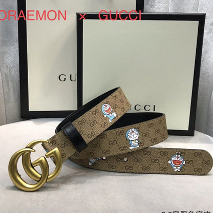 Doraemon x Gucci GG canvas Leather Belt Brown