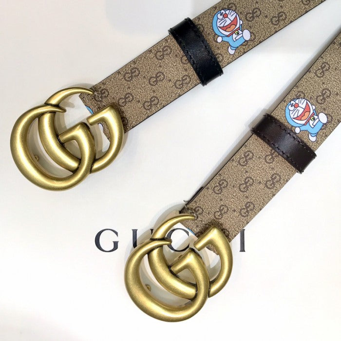 Doraemon x Gucci GG canvas Leather Belt Brown