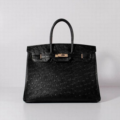 HM Birkin With Textures Black For Women Gold Toned Hardware 14in/35cm