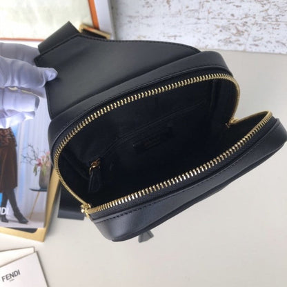 Fendi Belt Bag Bugs Black Leather / Gold