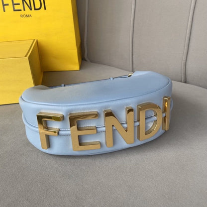 Fendi Fendigraphy Small Light Blue leather bag