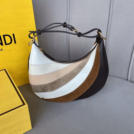 Fendi Fendigraphy Small Leather bag with beige and brown inlay