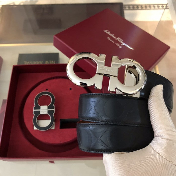 Ferragamo Gancini switch belt box Black