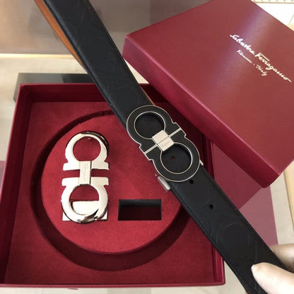 Ferragamo Gancini switch belt box Black