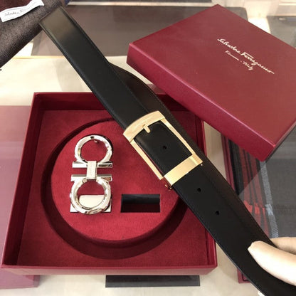 Ferragamo Gancini switch belt box Black / Brown